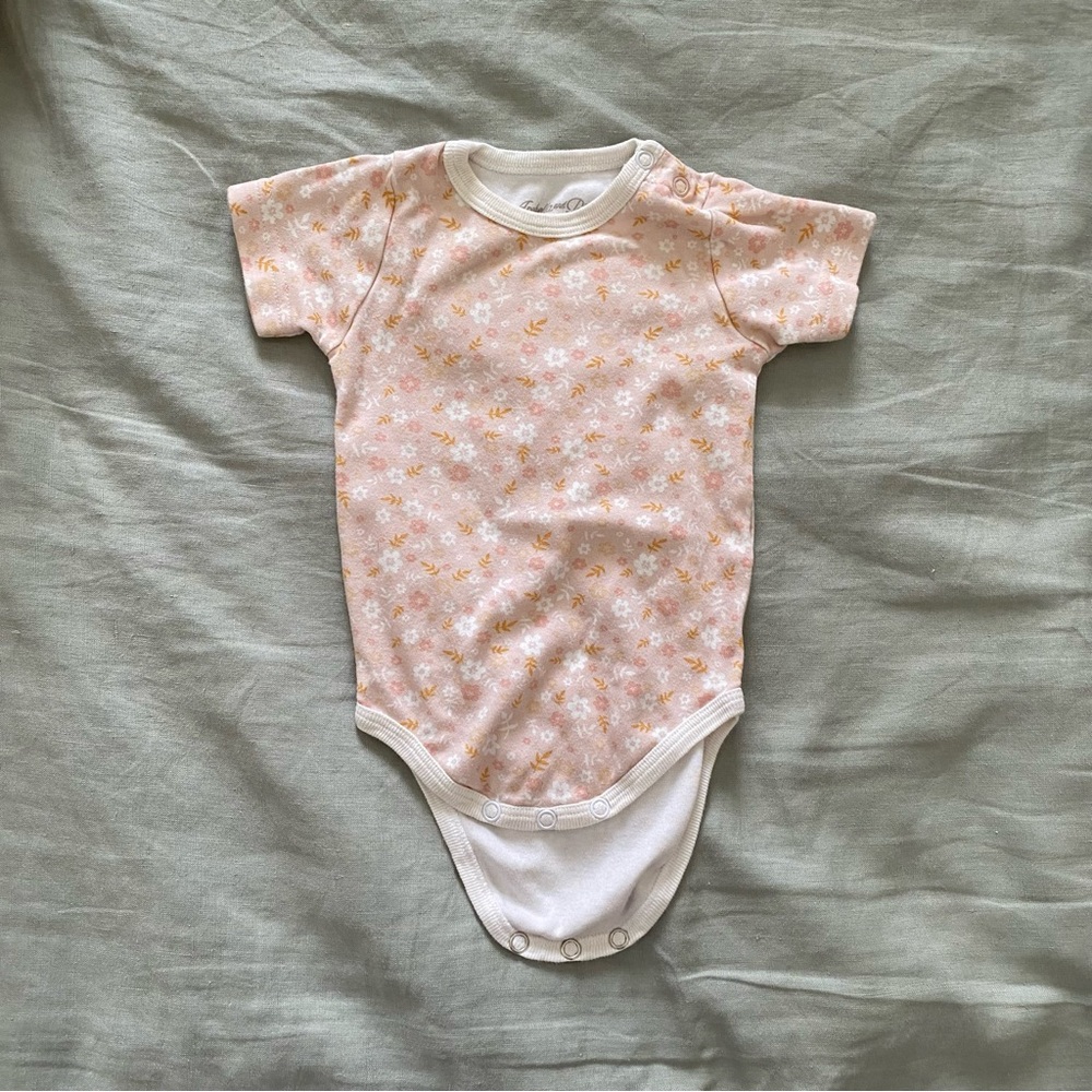 Charming Pink Floral Baby Bodysuit